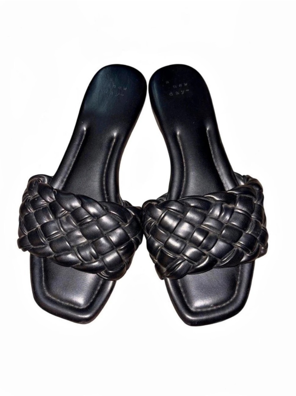 A New Day Lucy Braided Slide Sandals Black